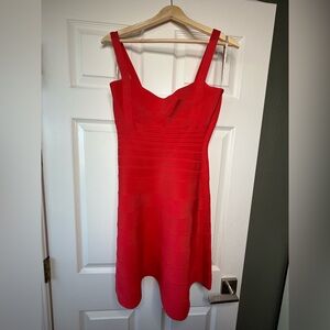 Herve Leger Vibrant Red Mini Dress
